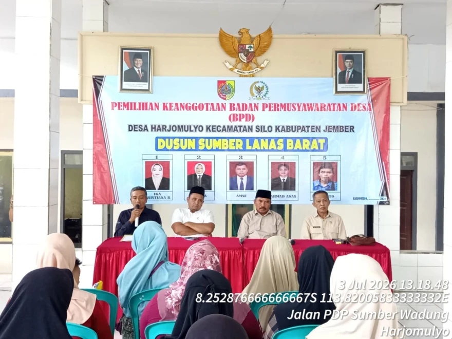WUJUDKAN ASPIRASI MASYARAKAT, DESA HARJOMULYO GELAR PEMILIHAN ANGGOTA BPD MELALUI KETERWAKILAN WILAYAH